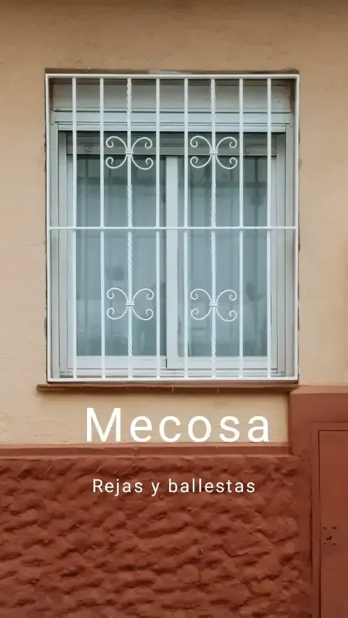 Una ventana con una reja de hierro forjado.