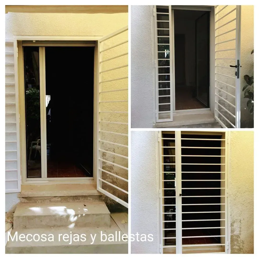 Una imagen de una puerta con las palabras mecosa rejas y ballestas en la parte inferior.