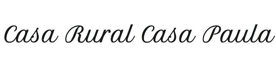 Texto negro en cursiva que dice “Casa Rural Casa Paula” sobre un fondo blanco