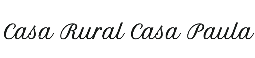 Texto negro en cursiva que dice “Casa Rural Casa Paula” sobre un fondo blanco