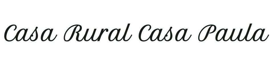 Texto estilizado en negro con la inscripci&oacute;n &ldquo;Casa Rural Casa Paula&rdquo; sobre un fondo blanco.