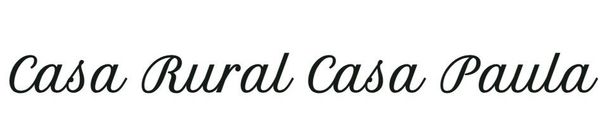 Texto estilizado en negro con la inscripci&oacute;n &ldquo;Casa Rural Casa Paula&rdquo; sobre un fondo blanco.