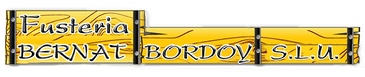 Logo for Carpintería Bernat Bordoy SLU, texto donde wooden signs.