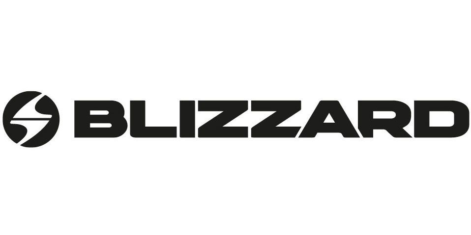 Schwarzes „BLIZZARD“-Logo mit stilisiertem „S“-Symbol.