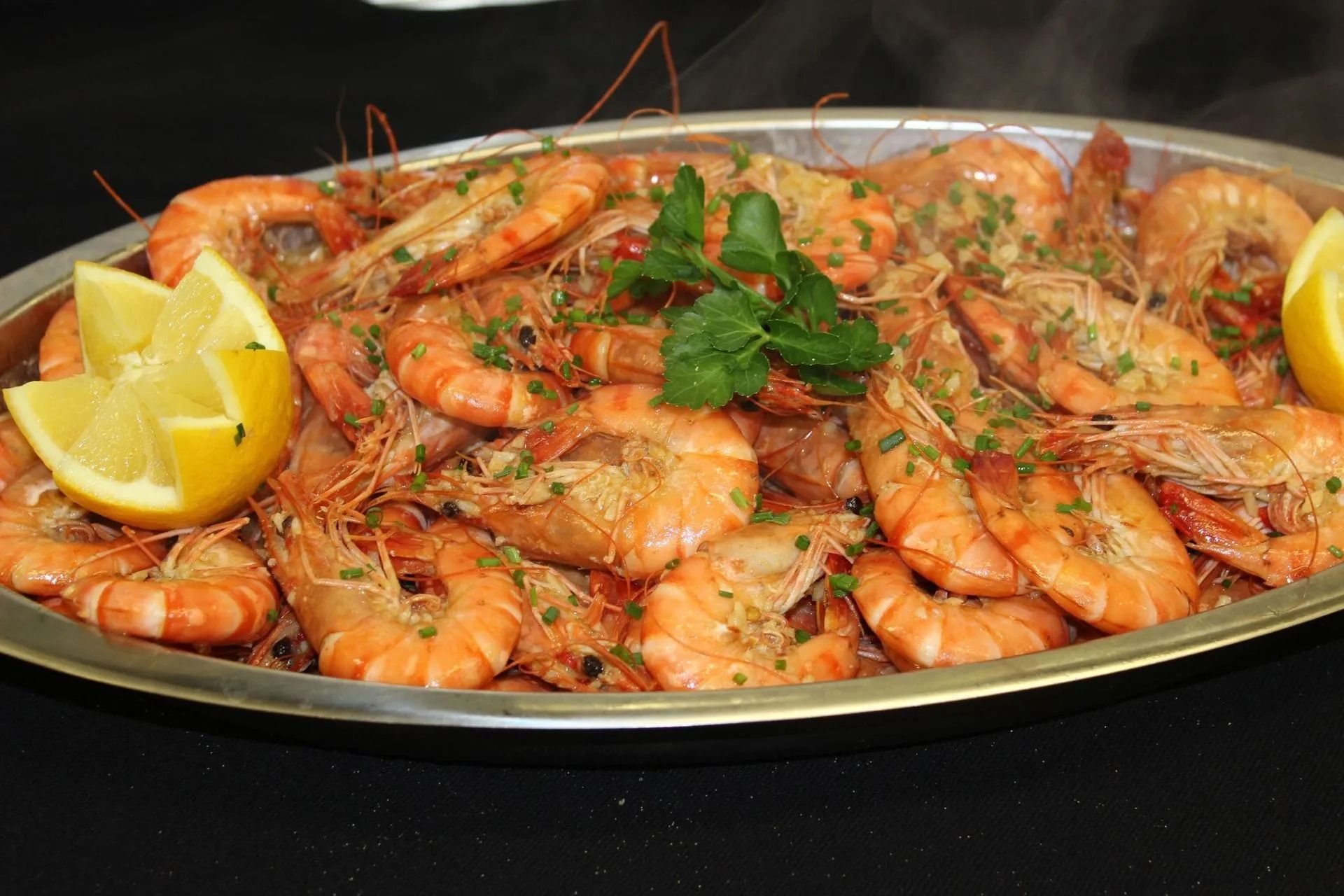 plat avec des gambas