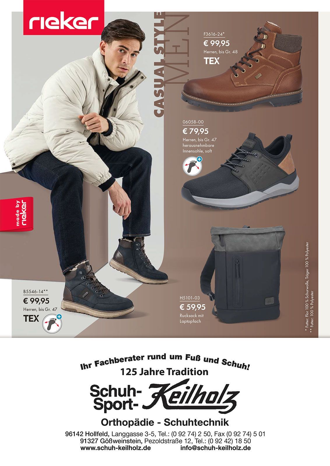 Werbeflyer für Rieker-Schuhe Herbst-Winter 2026