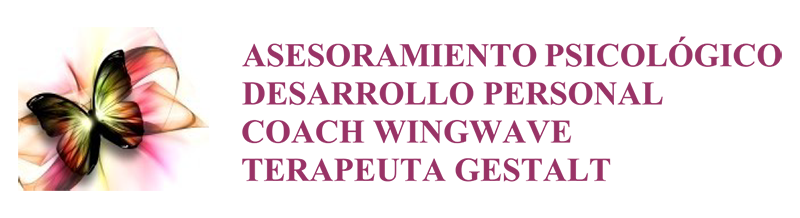 Logo con mariposa multicolor y texto: &ldquo;Asesoramiento psicol&oacute;gico, desarrollo personal, coach wingwave, terapeuta gestalt&rdquo;.