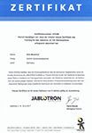 Zertifikat Jablotron