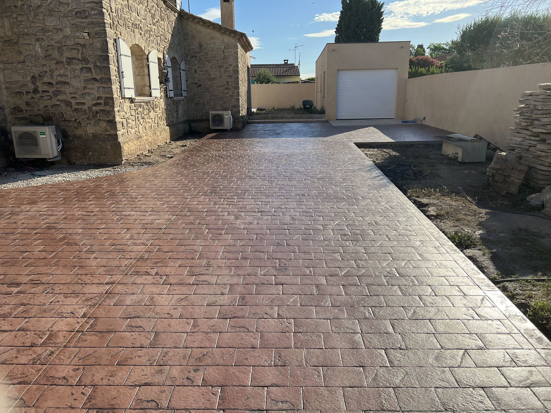 Béton ciré d'un sol de restaurant