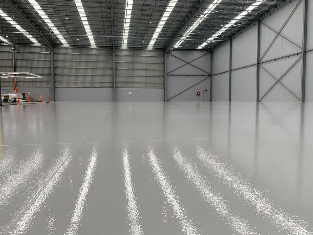 Un sol en résine polyuréthane vert foncé