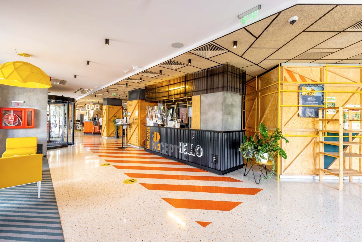 Terrazzo d'une salle de réception