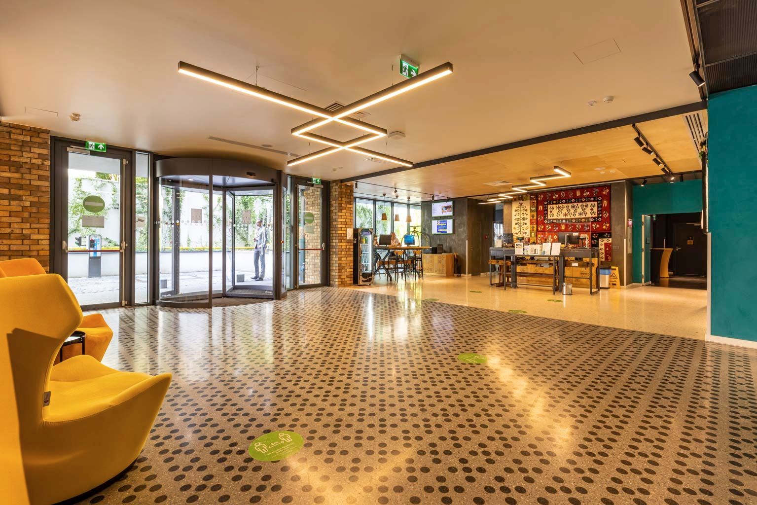 Terrazzo à motifs d'un hall d'entrée