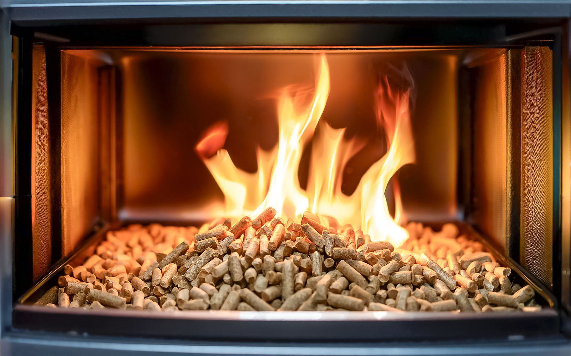 Des pellets en feu