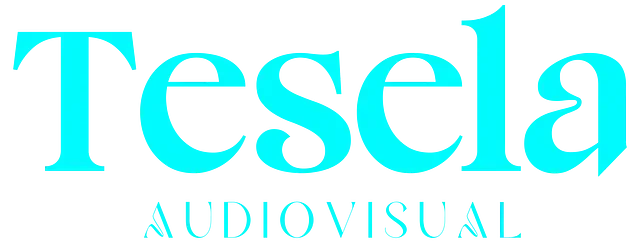 Logotipo de Tesela Audiovisual en color turquesa sobre fondo blanco.