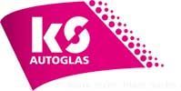 Ein rosa-weißes Logo für KS Autoglas.