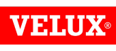 Ein rot-weißes Velux-Logo auf weißem Hintergrund.