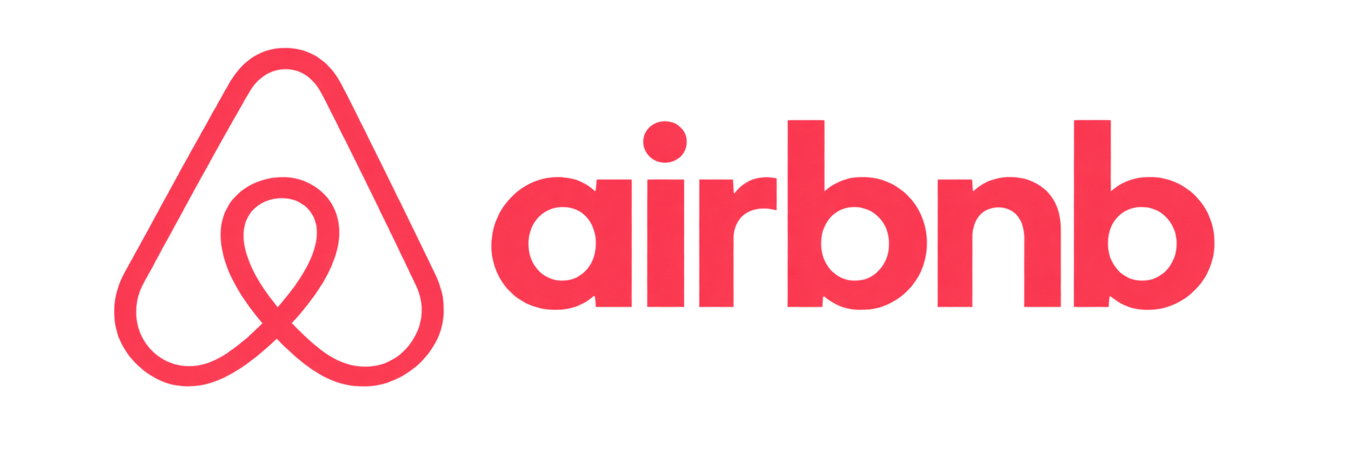 Airbnb logo in red on a white background