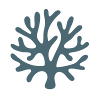 Blue coral silhouette icon on a white background