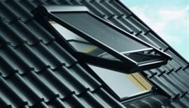 grünes Dach mit Dachfenster