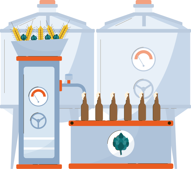 Équipement de brassage industriel 