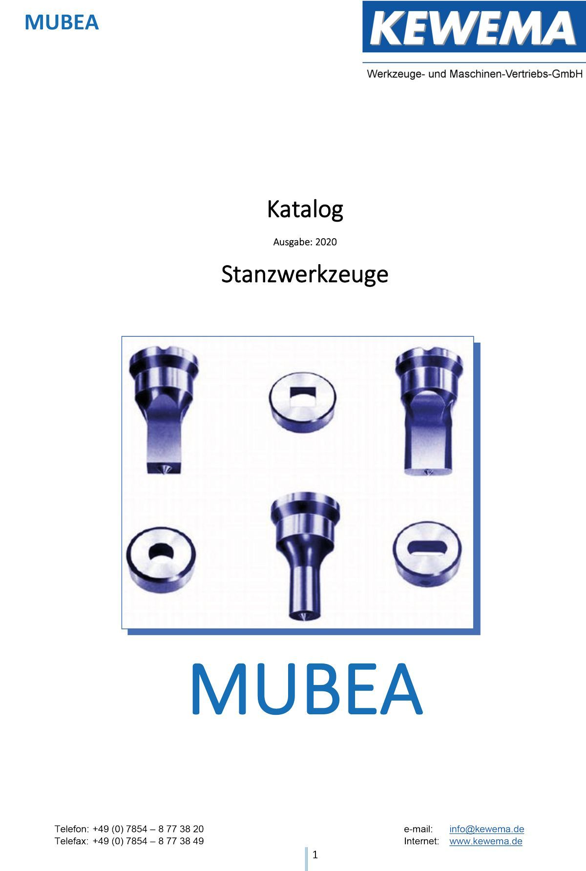 Das Cover eines Katalogs für eine Firma namens Kewema.