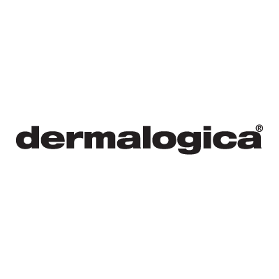 Logo Dermalogica w czarnym tekście na białym tle.