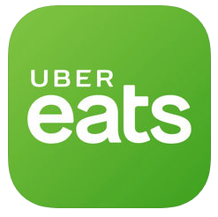 El logotipo de Uber Eats es verde y blanco sobre un fondo blanco.