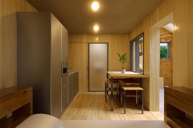 Kreis Haus Lehm Verputz Boden Dämmstoff