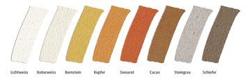 Lehmputze in unterschiedlichen Naturfarben