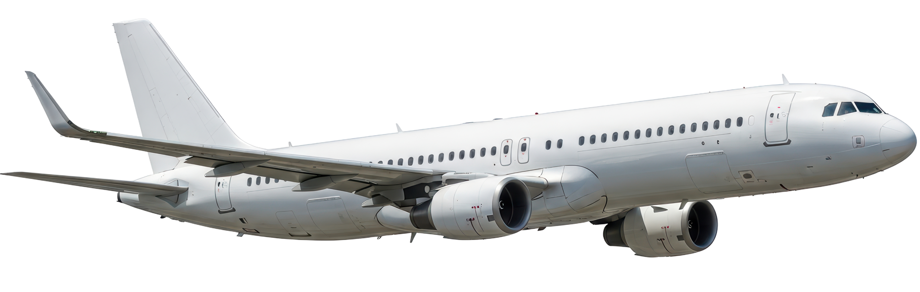 Avion blanc en vol.