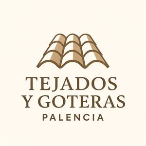 Logo for Tejados y Goteras Palencia, featuring a brown roof design and company name.