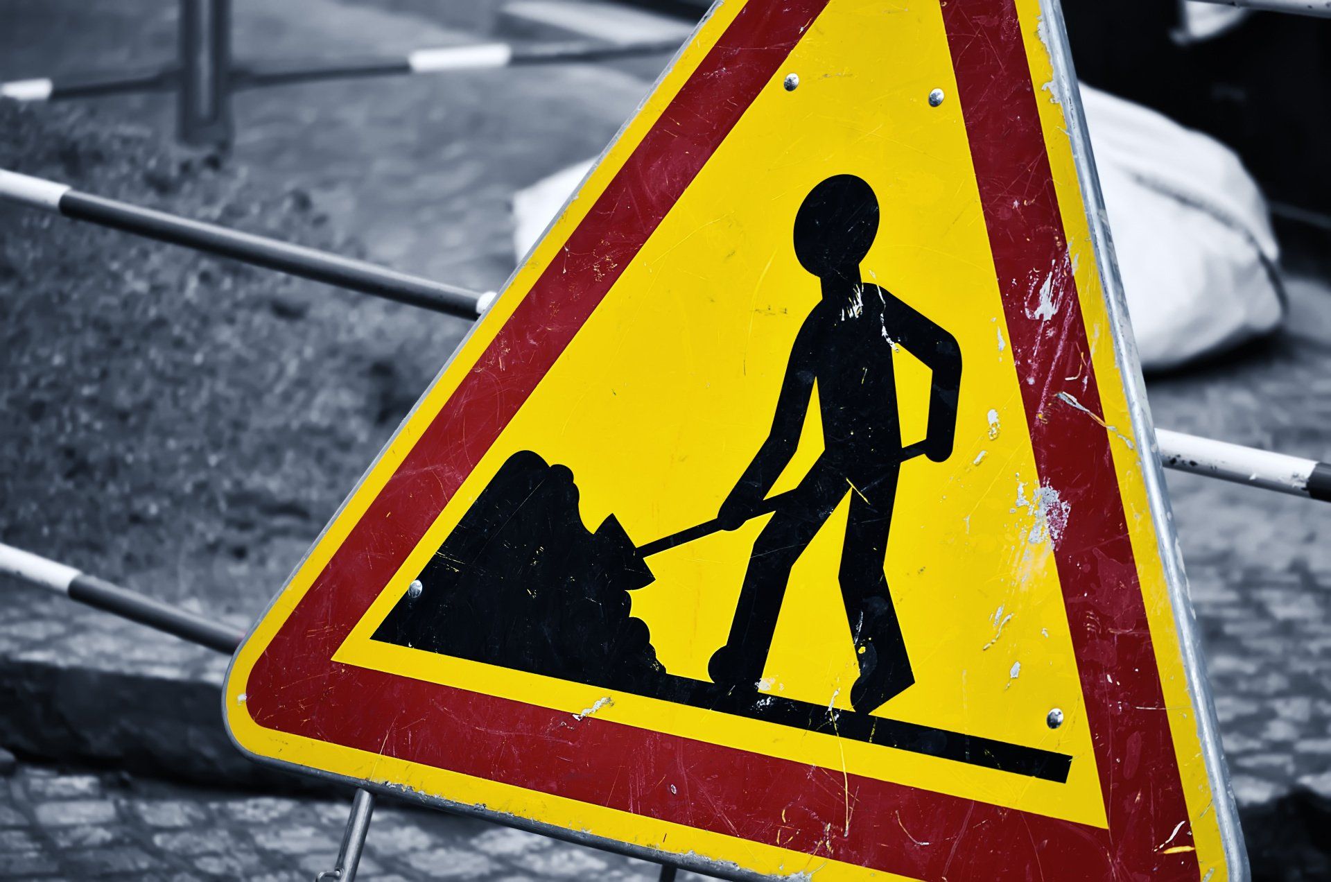 Panneau de signalisation de travaux