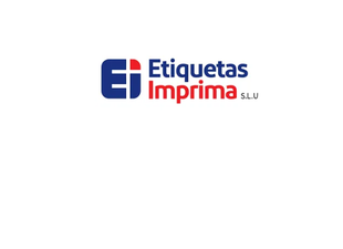 Logotipo de Etiquetas Imprima SLU; gráfico azul y rojo con texto "Etiquetas Imprima" en azul.