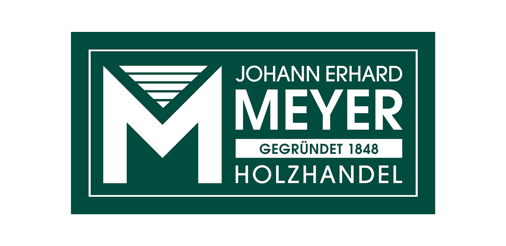 ein grünes Logo für johann erhard meyer gegründet 1848 Holzhandel