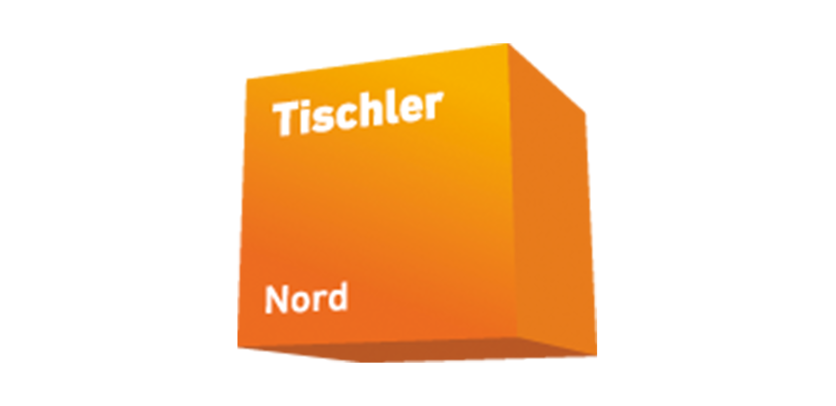 ein orangefarbener würfel mit dem schriftzug tischler nord darauf