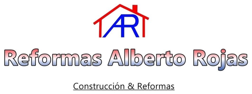 Logo for Reformas Alberto Rojas featuring a red roof outline above the blue letters "AR," with "Construcci&oacute;n & Reformas."