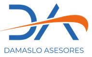DAMASLO ASESORES logo in blue and orange text with stylized letters DXA