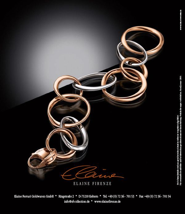 Platin und Rosegoldene Ringe als Armband