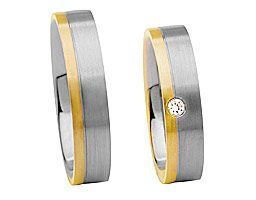 3/4Silberring und 1/4 Gold mit Stein