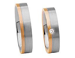 3/4Silberring und 1/4 Rosegold mit Stein