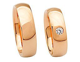 Rosegold abgerundet mit stein