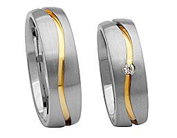 Silberring mit Goldener Wellenlinienfreesung