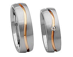 Silberring mit Rosegoldener Wellenlinienfreesung