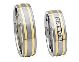 Silber und Gold abwechselnt gestreift und 5 Steine