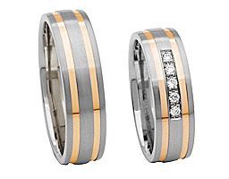 Silber und roseGold abwechselnt gestreift und 5 Steine