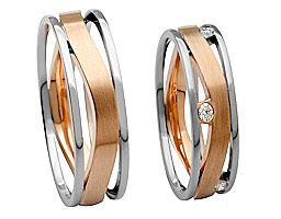 Silber und rosegolderner Ring mit spezieller Form