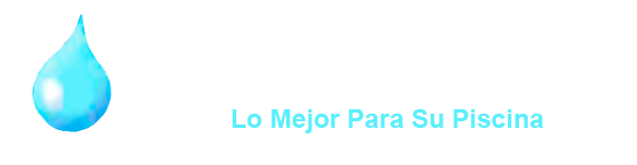 Una gota de agua con las palabras lo mejor para su piscina debajo.