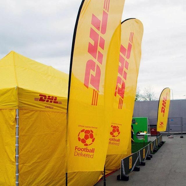 Banderoles et drapeaux de plage DHL