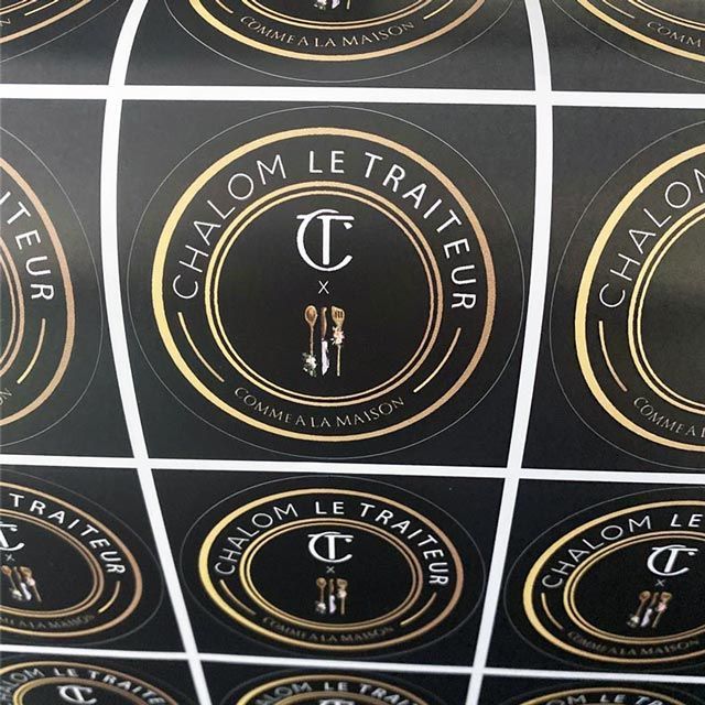 Impression étiquettes Chalom le traiteur
