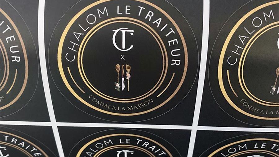 Impression étiquettes Chalom le traiteur